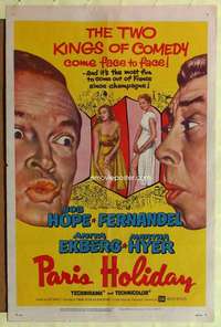 p637 PARIS HOLIDAY one-sheet movie poster '58 Bob Hope, Anita Ekberg