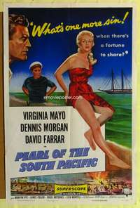 p640 PEARL OF THE SOUTH PACIFIC one-sheet movie poster '55 Virginia Mayo