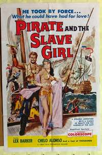 p648 PIRATE & THE SLAVE GIRL one-sheet movie poster '61 Lex Barker, Italian