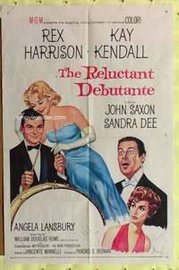 p667 RELUCTANT DEBUTANTE one-sheet movie poster '58 Harrison, Sandra Dee