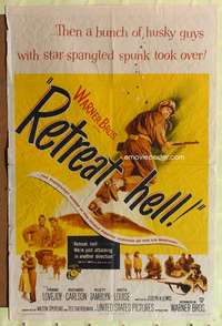 p669 RETREAT HELL one-sheet movie poster '52 Korean War, Marine Corps!