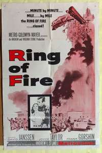 p675 RING OF FIRE one-sheet movie poster '61 David Janssen, Joyce Taylor