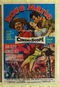 p682 ROSE MARIE one-sheet movie poster '54 Ann Blyth, Howard Keel