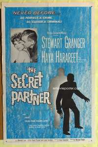 p694 SECRET PARTNER one-sheet movie poster '61 Stewart Granger, Harareet