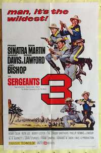 p698 SERGEANTS 3 one-sheet movie poster '62 Frank Sinatra, Dean Martin