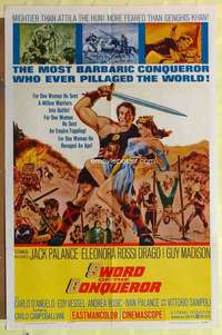 p762 SWORD OF THE CONQUEROR one-sheet movie poster '62 Jack Palance
