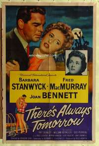 p774 THERE'S ALWAYS TOMORROW one-sheet movie poster '56 Barbara Stanwyck