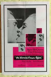 p780 THOMAS CROWN AFFAIR one-sheet movie poster '68 Steve McQueen, Dunaway