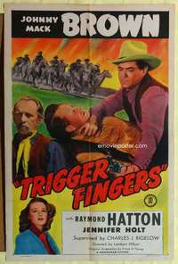 p801 TRIGGER FINGERS one-sheet movie poster '46 Johnny Mack Brown