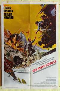 p826 VON RYAN'S EXPRESS one-sheet movie poster '65 Frank Sinatra, Howard