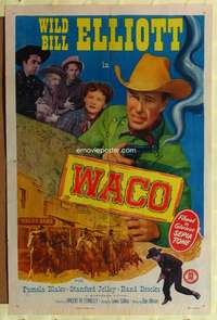 p828 WACO one-sheet movie poster '52 Wild Bill Elliott in Texas!