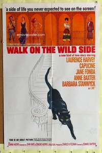 p831 WALK ON THE WILD SIDE one-sheet movie poster '62 Jane Fonda, Harvey