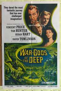 p835 WAR-GODS OF THE DEEP one-sheet movie poster '65 Vincent Price