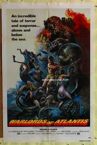 p836 WARLORDS OF ATLANTIS one-sheet movie poster '78 cool sci-fi artwork!