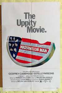 p840 WATERMELON MAN one-sheet movie poster '70 white man becomes black!