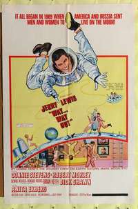 p841 WAY WAY OUT one-sheet movie poster '66 Jerry Lewis, Connie Stevens