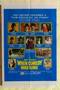 p846 WHEN COMEDY WAS KING one-sheet movie poster '60 Chaplin, Keaton