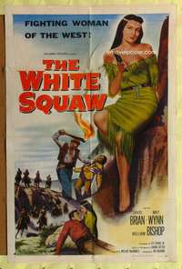 p850 WHITE SQUAW one-sheet movie poster '56 sexy Native American Indian!