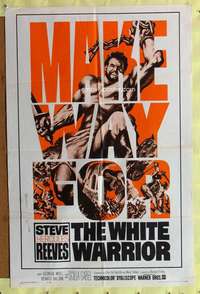 p851 WHITE WARRIOR one-sheet movie poster '61 Steve Hercules Reeves!