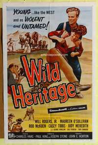 p855 WILD HERITAGE one-sheet movie poster '58 Will Rogers Jr, O'Sullivan