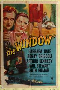 p857 WINDOW one-sheet movie poster '49 film noir, Barbara Hale, Driscoll