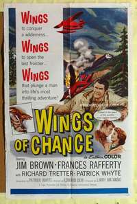 p858 WINGS OF CHANCE one-sheet movie poster '61 Jim Brown, Rafferty