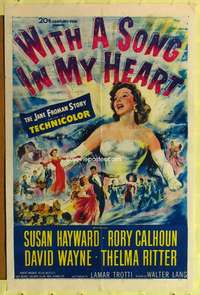 p862 WITH A SONG IN MY HEART one-sheet movie poster '52 Susan Hayward