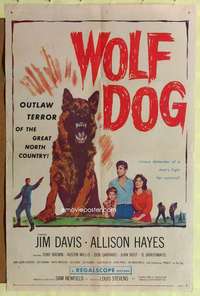 p864 WOLF DOG one-sheet movie poster '58 Allison Hayes, German Shepherd!
