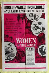p867 WOMEN OF THE WORLD one-sheet movie poster '63 mind & body secrets!