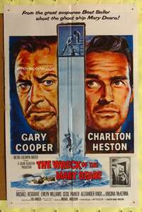 p871 WRECK OF THE MARY DEARE one-sheet movie poster '59 Cooper, Heston