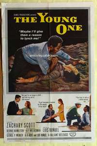 p879 YOUNG ONE one-sheet movie poster '61 Luis Bunuel vs Mexican racism!