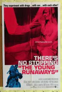 p880 YOUNG RUNAWAYS one-sheet movie poster '68 experiment with drugs & sex!