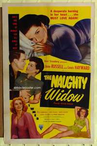 p883 YOUNG WIDOW one-sheet movie poster R52 Jane Russell, Naughty Widow!
