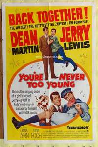 p886 YOU'RE NEVER TOO YOUNG one-sheet movie poster R64 Martin & Lewis!