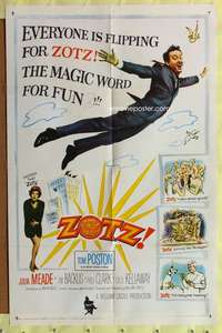 p889 ZOTZ one-sheet movie poster '62 William Castle, sci-fi comedy!