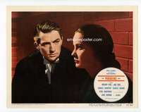 s074 PARADINE CASE movie lobby card #2 '48 great Peck & Todd close up!