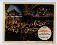 s078 PARADINE CASE movie lobby card #5 '48 Hitchcock, entire courtroom!