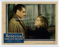 s001 REBECCA #2 movie lobby card '40 Olivier & Joan Fontaine close up!