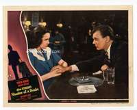 s036 SHADOW OF A DOUBT #2 movie lobby card '43 Cotten grabs Wright!