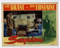 s015 SUSPICION #4 movie lobby card '41 Cary Grant stares at Fontaine!