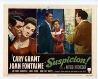 s022 SUSPICION movie lobby card #2 R53 Joan stands close to Cary Grant