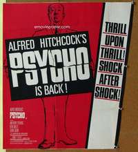 t007 PSYCHO British quad movie poster R60s Leigh, Perkins, Hitchcock