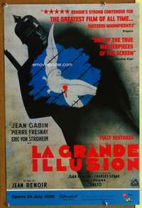t011 GRAND ILLUSION English double crown movie poster R98 von Stroheim