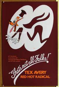 t017 THAT'S NOT ALL FOLKS: TEX AVERY English double crown movie poster '90s