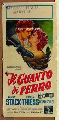 t074 IRON GLOVE Italian locandina movie poster '54 Robert Stack