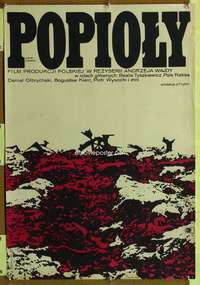 t402 POPIOLY Polish 23x33 movie poster '65 Wajda, Cieslewicz art!