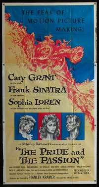 v037 PRIDE & THE PASSION three-sheet movie poster '57 Sophia Loren