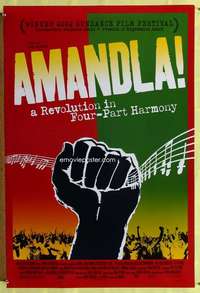 v292 AMANDLA DS one-sheet movie poster '02 South African musical revolution!