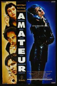 v293 AMATEUR one-sheet movie poster '94 Isabelle Huppert, Hal Hartley