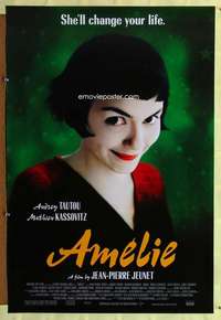 v295 AMELIE one-sheet movie poster '01 Audrey Tautou, Jeunet, French!